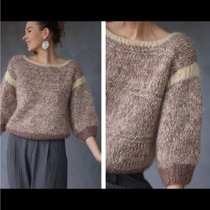 Vintage Mohair Wool Fuzzy Brown Knit Sweater